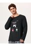 Bluză de pijama, negru - 5