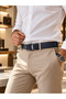 100% Genuine Navy Blue Leather Men's Sport Belt – Stylish and Modern Design