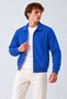 Men's Zippered Polo Collar Indigo Cardigan - 5