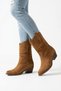 Yursa cowboy genuine leather women's heeled boots, tan suede. - 7