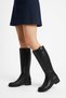Perlen side buckle detail women's boots, black leather.