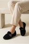 Women's Belt Detail, Lambswool, Soft Sole, Indoor and Outdoor Ballet Flats - 2