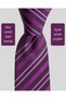 Black Striped Purple Silk Tie – 7.5 cm Wide - 2