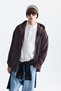 Textured Hooded Sweatshirt with Zipper - 2