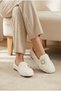 Women's Belt Detail, Lambswool, Soft Sole, Indoor and Outdoor Ballet Flats - 8