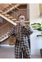 Plaid Bomber Jacket with Pockets - 4
