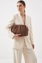 Women's Suede Leather Clutch Bag and Shoulder Bag