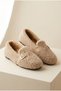 Women's Belt Detail, Lambswool, Soft Sole, Indoor and Outdoor Ballet Flats - 6