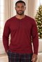 Men's Plus Size Thermal Pajama Set in Comfortable Fabric with Long Sleeves - 2