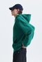 Textured Hooded Sweatshirt with Zipper - 5