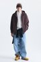 Textured Hooded Sweatshirt with Zipper - 3