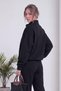 Women's half-zip sweatshirt and wide-leg sweatpants set—Brown, Black - 4