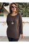 Italian Round-Neck Basket-Weave Knit, Dark Brown
