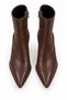 Women's Brown Suede Zippered Thin Heeled Stylish Boots - 2
