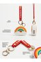 Rainbow-Themed White Wallet and Keychain