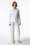 Ecru Winter Time New Year's Patterned Cotton Long-Sleeved Button-Down Shirt and Pants Pajama Set - 2
