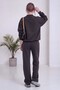 Women's half-zip sweatshirt and wide-leg sweatpants set—Brown, Black - 7