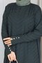 Women's V-Neck, Beaded-Sleeve, Mercerized Knit Dress - 4