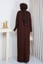 Women's V-Neck, Beaded-Sleeve, Mercerized Knit Dress - 7