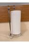 PAPER TOWEL HOLDER, CRYSTAL AND BRASS, SILVER-COLORED, HEIGHT 32 CM, DIAMETER 15 CM - 7