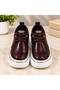 Women's Thick-Soled Winter Sneakers with Laces and Crocodile Print - 4
