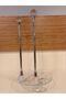 PAPER TOWEL HOLDER, CRYSTAL AND BRASS, SILVER-COLORED, HEIGHT 32 CM, DIAMETER 15 CM - 4