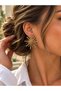 Women's Gold Detailed Woven-Look Earring Styles | Chic Dangle Earrings with Floral and Geometric Designs