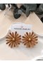 Women's Gold Detailed Woven-Look Earring Styles | Chic Dangle Earrings with Floral and Geometric Designs - 4