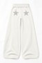 Women's Waist-Tied, Star-Printed, Baggy-Leg, Adjustable-Hem Winter Sweatpants