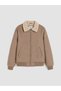 High-Quality Items from Çelebi Store: Boys' Suede Coat with Fur Collar - 2