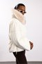 Ecru-Colored Fur-Trimmed Ruched Puffer Coat 100000 - 4