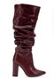 ZRİN-4807 Premium Burgundy Bell-Top Thick-Heeled Women's Casual Boots, 9.5 cm - 3
