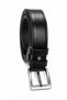 Men's genuine leather 4.5 cm classic and denim belt with metal buckle - black - 5