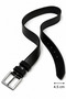 Men's genuine leather 4.5 cm classic and denim belt with metal buckle - black - 3