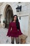 Burgundy Backless Draped Mini Dress