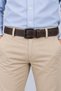 Men's Brown 3.5 cm Metal Buckle Belt with Stitching Detail for Jeans and Fabric Trousers