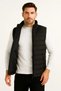 Men's Inflatable Zippered Water Repellent Quilted Lined Vest with Pockets - Black - 2