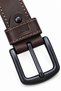 Men's Brown 3.5 cm Metal Buckle Belt with Stitching Detail for Jeans and Fabric Trousers - 5