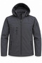 Men's Waterproof Jacket with Fleece Lining and Detachable Hood - Smoke Gray