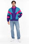 Men's 80S Retro Wintage Digital Printed Zippered Windbreaker Seasonal Jacket - 6