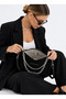Women's Silver Chain Suede Chic Baguette Hand & Shoulder Bag Shopper 378033GNY - 6