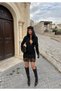 Black Sofia Guipure Lace Dress - 2