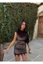 Mink velvet mini dress with lace trim - 3