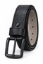 Men's Black 3.5 cm Metal Buckle Belt with Stitching Detail for Jeans and Fabric Trousers - 2