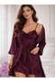 Women's Jasmin Cowl Neckline Satin Nightgown and Robe Set - 2