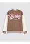 Rmz Gi̇yi̇m Farkiyla College Roba Collar Boston Printed Girls' Jacket - 8