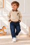 Boys' 3-Piece Set: Embroidered Balloon-Print Sweatshirt, Plaid Shirt, and Jeans - 3