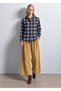 Classic Shirt with a Navy and Brown Plaid Pattern - 7