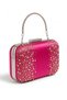 Fuchsia Satin Clutch Bag with Metal Strappy Chain Strap for Weddings and Engagement Parties - 4