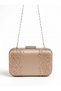 Black Nude Satin Crystal-Embellished Silver-Framed Chain Strap Women's Evening Clutch for Weddings, Engagements, and Graduations - 5